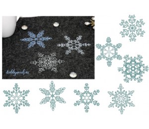 Stickserie - Schneeflocken Line Art